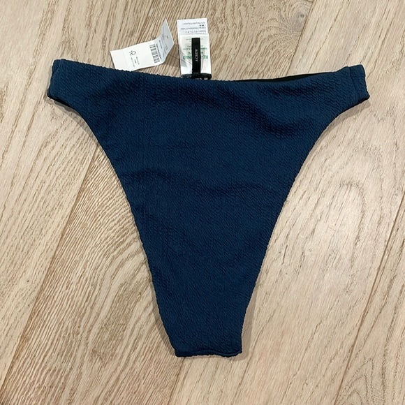 Jcrew high waisted high cut textured cheeky bikini bottom - Picture 2 of 6